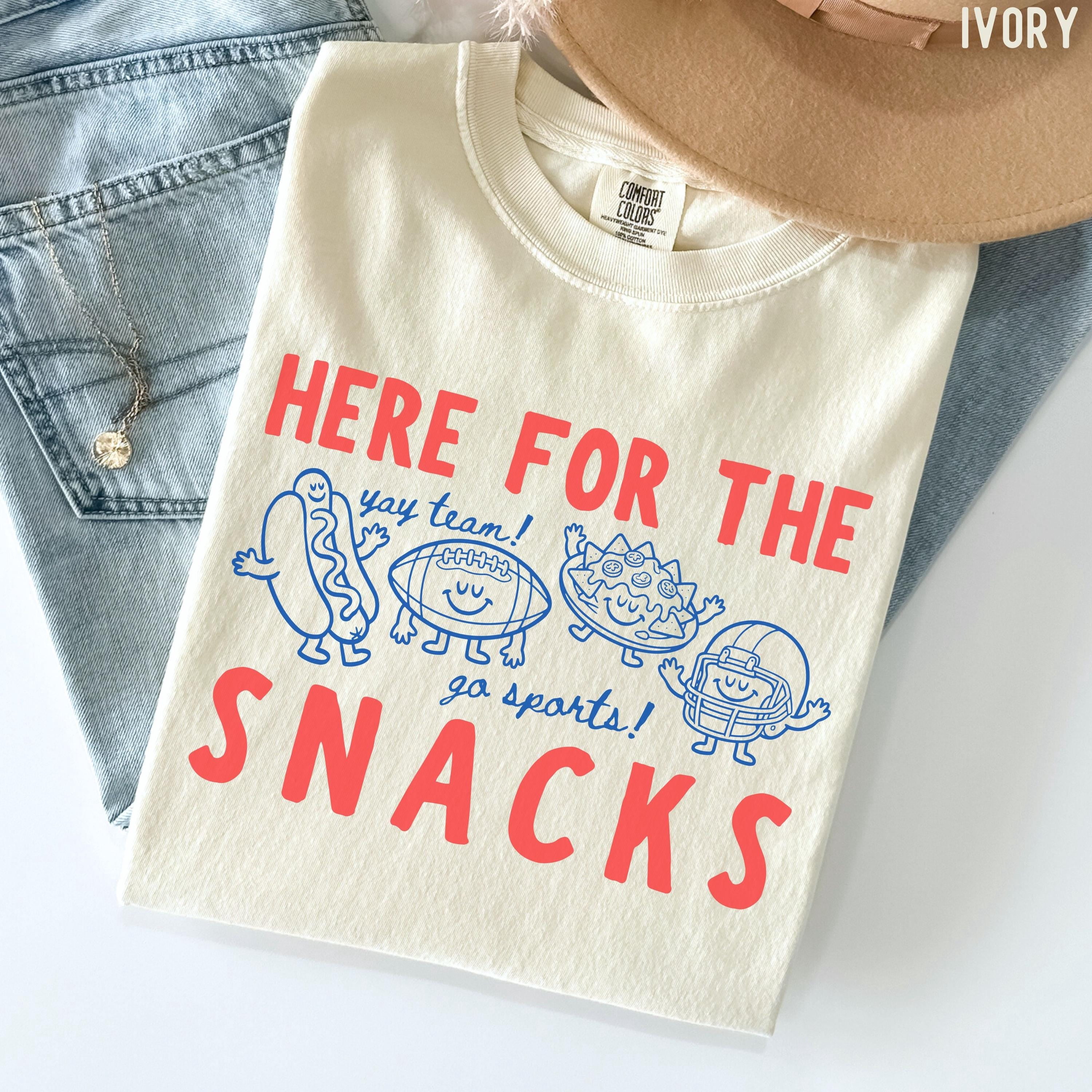 CLOTEX Comfort Colors 'Here For The Snacks' Doodle Shirt : Bold Trendy ...