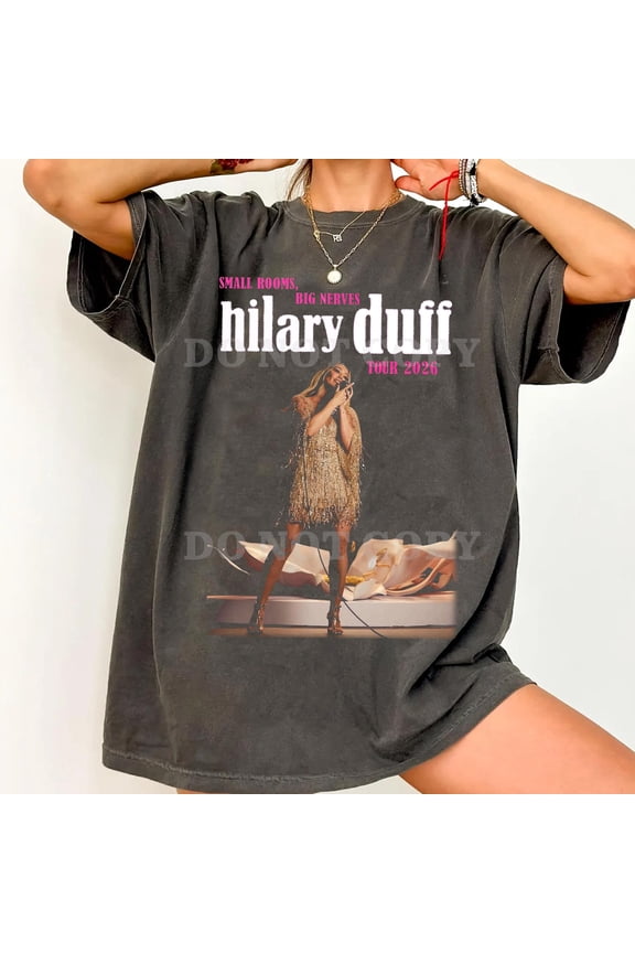 Comfort Colors Hilary Duff The Lucky Me Tour T-Shirt, Pepper S