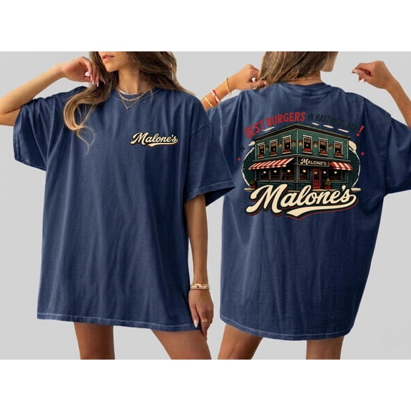 CLOTEX Comfort Colors® Malone's Bar Off Campus Two-sided Shirt, Briar U Hockey Romance Tee, Best Burgers Hastings MA, Bookish Gift, White S