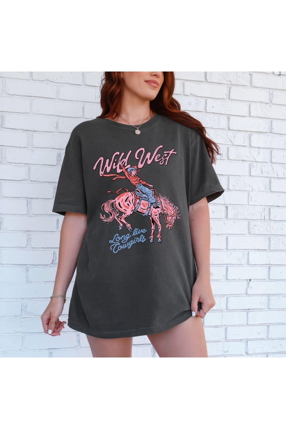 Comfort Colors® Retro Wild West Shirt Western Graphic Tee Oversized Country Concert Tshirt Western Clothes Trendy Cowgirl Shirt Aesthetic, White XL