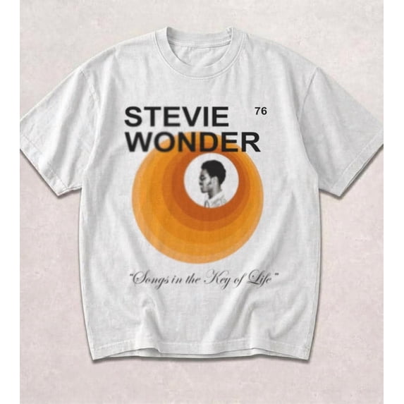 CLOTEX Comfort Colors® Stevie Wonder Songs in the Key of Life Graphic T-Shirt, Unisex Cotton Shirt, Black S