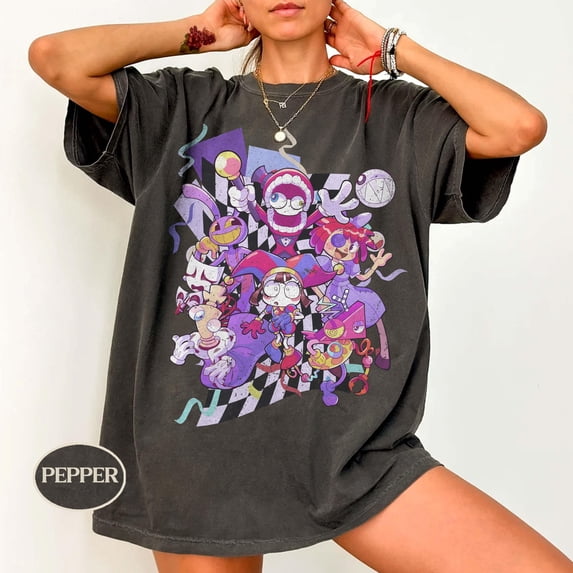 CLOTEX Comfort Colors® Vintage The Amazing Circus Shirt, TADC Pomni Jax Gangle Ragatha Tee, Caine Bubble Zooble Graphic Shirt, Cartoon Fan Gift, Pepper S
