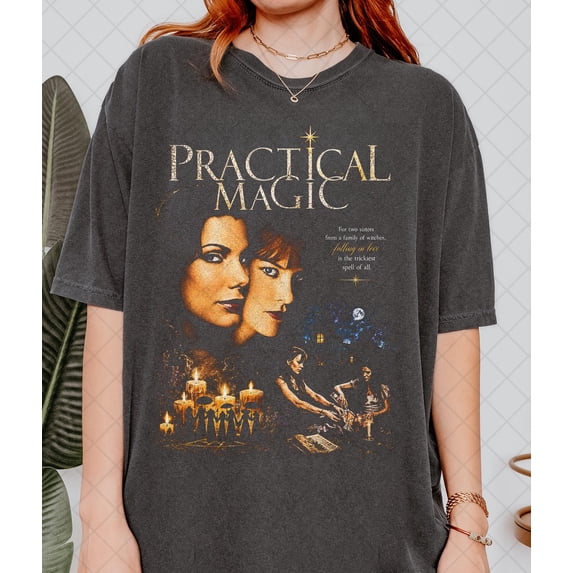 CLOTEX Comfort Colors Vintage Practical Magic 1998 Shirt, Practical Magic Horror Movie Halloween T-Shirt, Gift For Women and Man Unisex T-Shirt, Pepper XL