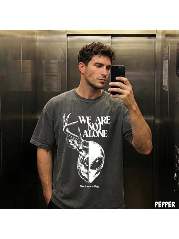 Disclosure Day Movie Shirt, Deer And Grey Alien Graphic Tee, Vintage UFO Encounter Sci Fi Top, Comfort Colors® Fan Gift Tee, Graphite S