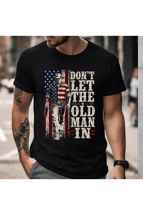Don't Let The Old Man In T-Shirt - Memorial Toby Retro Country Music, Navy L