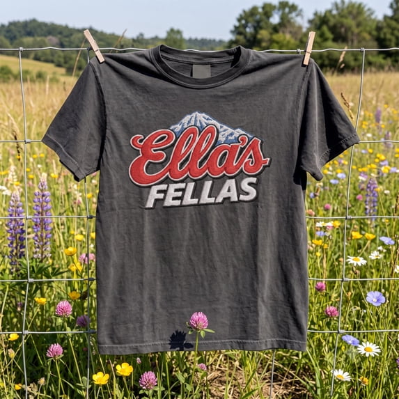 CLOTEX Ellas Fellas Retro Shirt, Western Rodeo Graphic Tee, Country Music Lover T Shirt, Concert Gift Her Him, Nashville Style, Moss L
