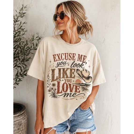 CLOTEX Excuse Me You Look Like You Love Me Country Shirt, Ella and Riley Concert Tee, Trendy Country Concert Tee, Gift for Her, Yam 3XL