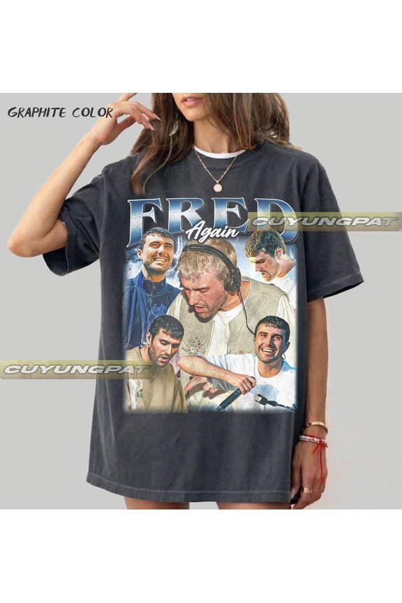 Fred Again Vintage Comfort Colors T-Shirt, Music Producer Graphic Tee, Unisex Album Concert Apparel FD, Black XL