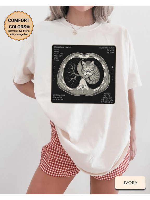Funny CT Scan Cat Lover Shirt, Comfort Colors® Radiology Tech Shirt, CT Dept Cat Lover Tee, Xray Tech Gift, Radiology Humor Shirt, Graphite 2XL