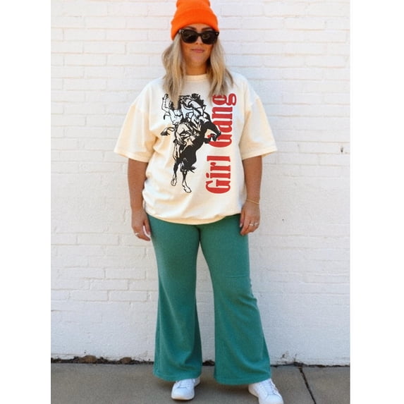 CLOTEX Girl Gang Tee, cowgirl feminist western graphic tee, vintage inspired graphic tee, Blossom M
