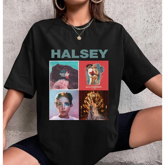 CLOTEX Graphic Halsey Badlands T-Shirt, Halsey Tour 2026 Shirt, Halsey Album Collection Shirt, Halsey Fan Gifts, Halsey Vintage Shirt, Comfort Colors®, Chambray 4XL