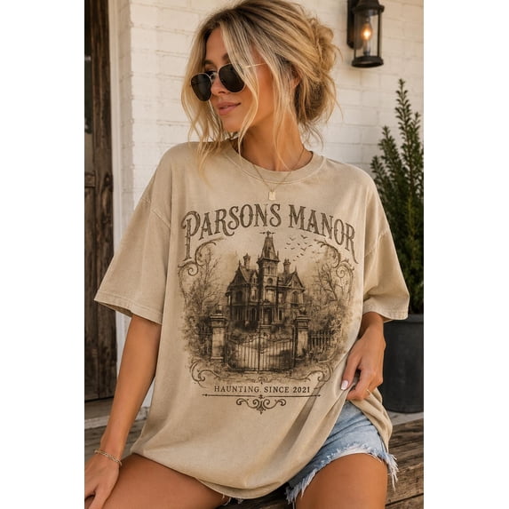 CLOTEX Haunting Adeline Inspired Parsons Manor Inspired Gothic T-Shirt | Dark Romance Bookish Tee | BookTok Reader Gift |Vintage Gothic Graphic Tee, Grey XL