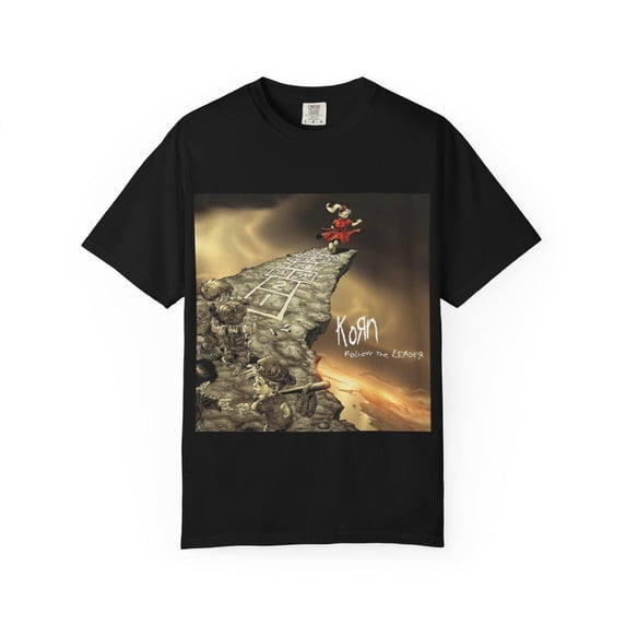 CLOTEX Korn Follow the Leader Album Art T-shirt | Band Tee, Rock Music, Graphite 3XL