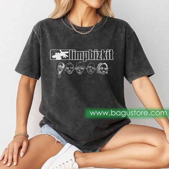 CLOTEX Limp Bizkit Vintage Graphic T-Shirt, Unisex Heavy Cotton Tee, Pepper 4XL