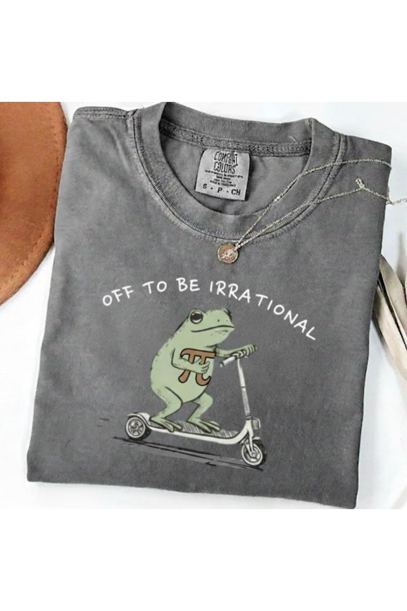 Math Pun Shirt, Funny Pi Day T-Shirt for Math Teachers, Science Frog Graphic Tee, Cute Gift, Graphite S