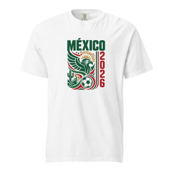 CLOTEX Mexico Soccer 2026 Shirt, Mexican Fan T-Shirt, Futbol Mexicano Tee, Mexico Game Day Shirt, Eagle Soccer Ball Graphic Tee, Gift for Him, White S