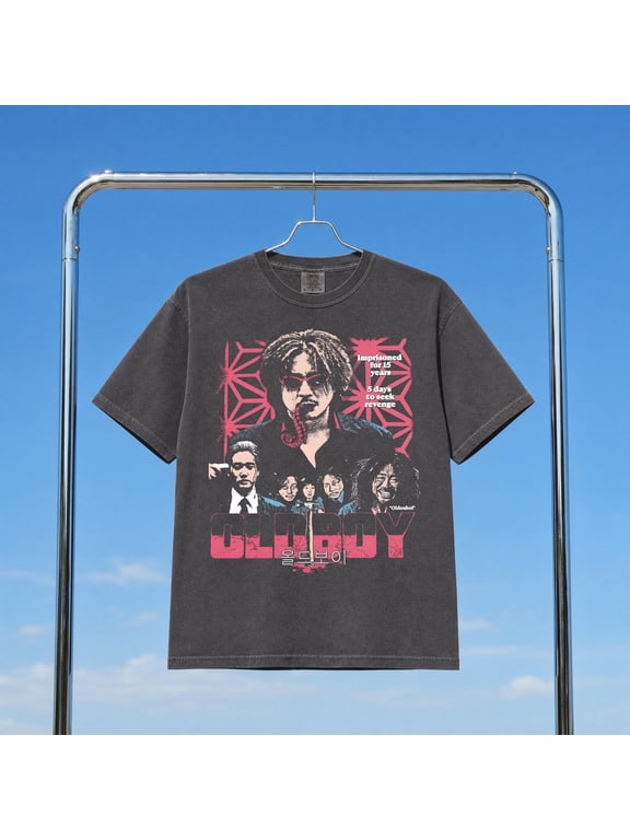 Oldboy Bootleg Graphic T-Shirt, Korean Movie Inspired Streetwear Tee, Black S
