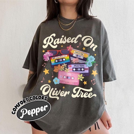 CLOTEX Oliver Tree Raised On Cassette Graphic Tee, Retro Music Lover Shirt, White 4XL