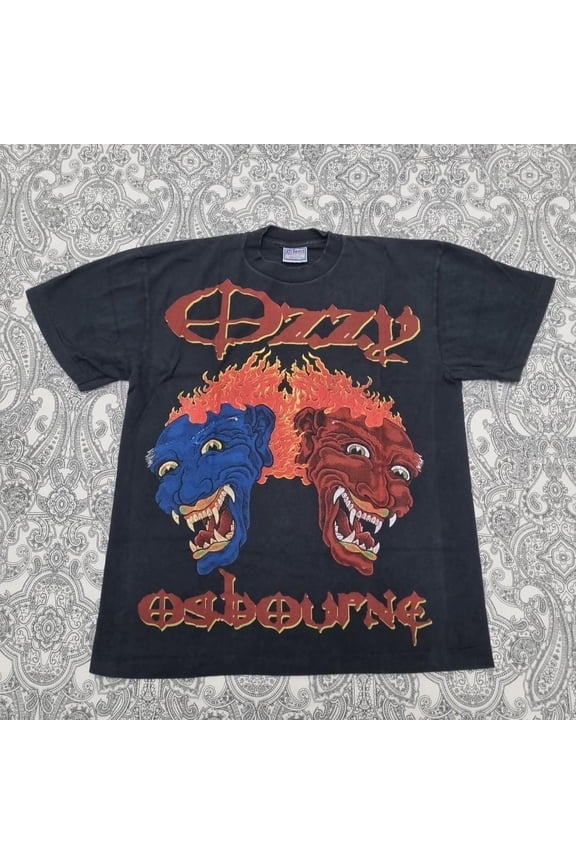 Osbourne Tattoo Band Concert Tour Graphic Tee Shirt for Men, Navy S
