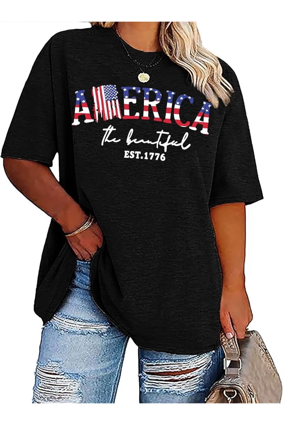 Plus Size 250 Anniversary Shirt 4th of July USA Shirts 250th Birthday Gift Tee American Flag Patriotic Short Sleeve Top, Navy S