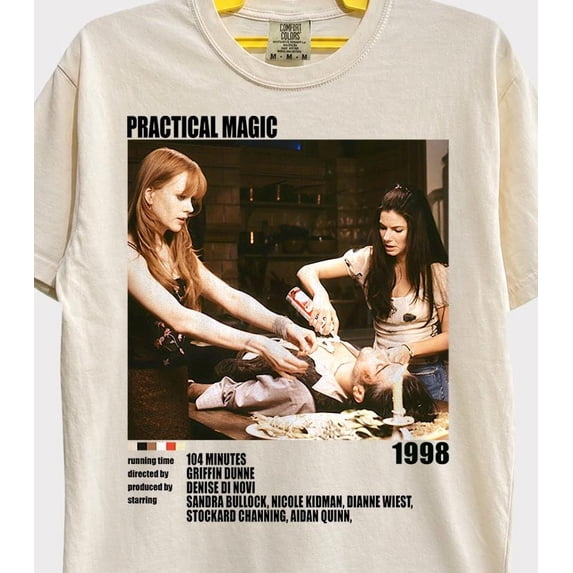 CLOTEX Practical Magic Movie Shirt. Vintage Witch Graphic Tee - Comfort Colors T-shirt Os, White L