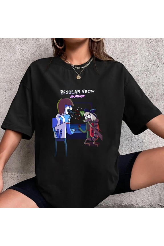 Regular Show The Movie T-Shirt, Regular Show Shirt Fan Gift, Regular Show Vintage Shirt, Regular Show Cartoon Shirt, Mordecai & Rigby Shirt, Black S