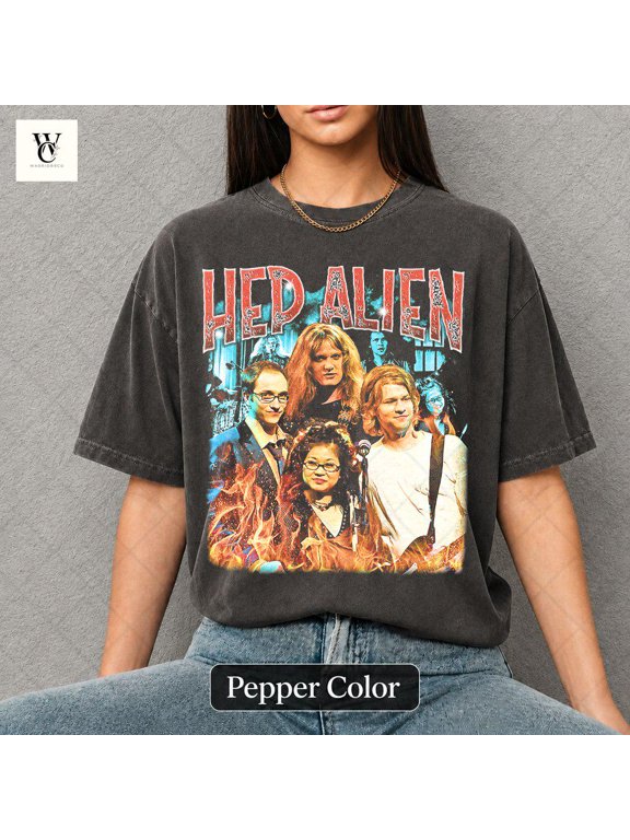 Retro 90's Hep Alien Vintage T-Shirt, Gift For Woman and Man Unisex T-Shirt Comfort Colors, Graphite S