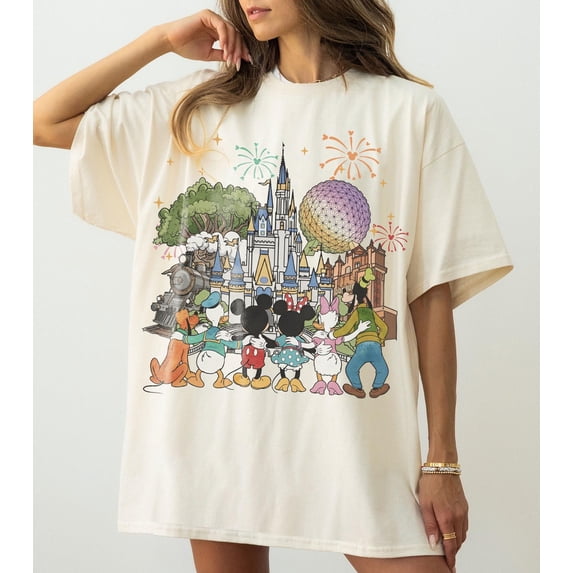 CLOTEX Retro Disneyworld T-Shirt, Comfort Colors Tee for Friends & Trip 2026, White S