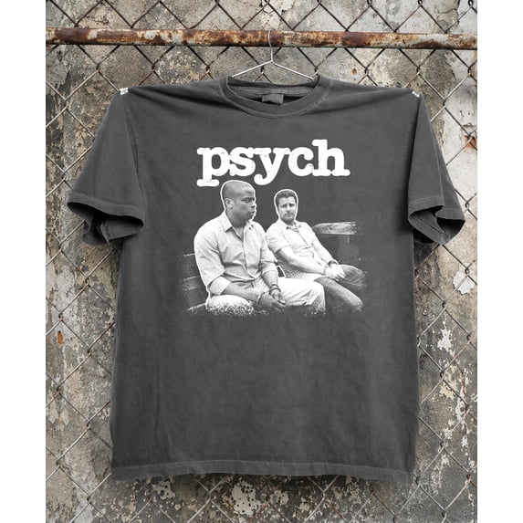 CLOTEX Retro Psych TV Show Shirt, Vintage Shawn Spencer Burton Guster Tshirt, Comfort Colors Detective Comedy Graphic Tee, Classic 2000s Media Gift, Black S