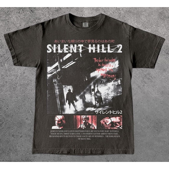 CLOTEX Silent Hill 2 Survival Game Unisex Tee, Horror Video Game T-shirt, Gamer Gift Shirt, Pyramid Head Graphic Top, Halloween Gift Apparel, Blossom 3XL