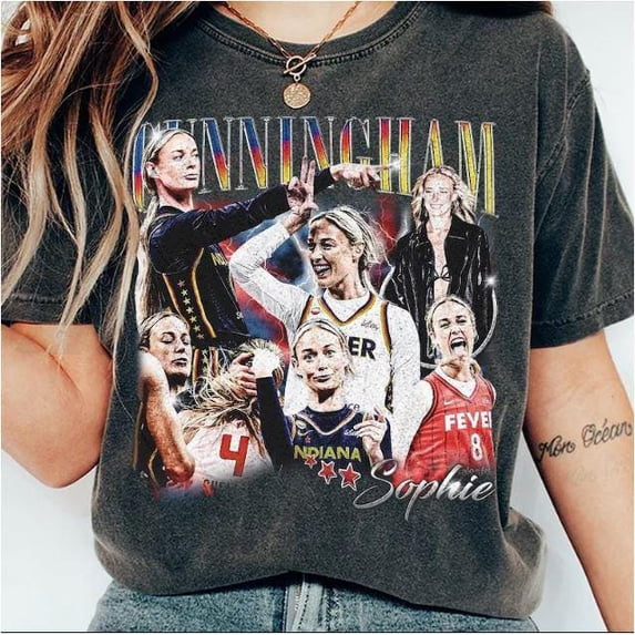 CLOTEX Sophie Cunningham Basketball Graphic Vintage Comfort Colors Shirt, Fan Gift, Black S