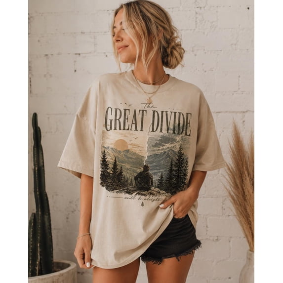CLOTEX The Great Divide Shirt, Indie Folk Concert Tee, Vintage Lyric T-Shirt, Unisex, Comfort Colors® Fan Gift, Chambray S