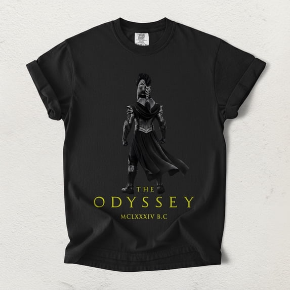CLOTEX The Odyssey Movie by Christopher Nolan T-Shirt - Minimalist B&W Odysseus Graphic Tee, Cinema Film Fan Shirt, Greek Mythology Lover, Graphite M