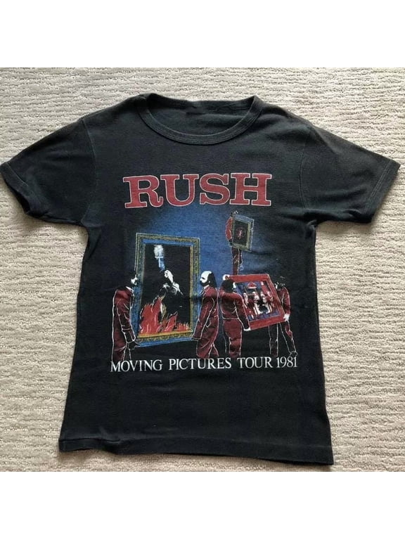 Vintage 80s RUSH Tour Live Concert T Shirt Tee ROCK BAND, White S
