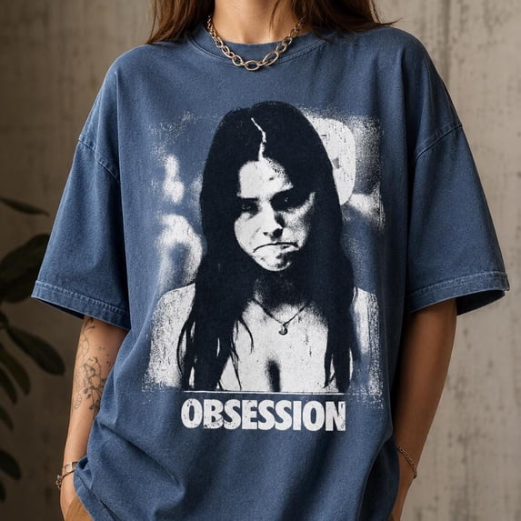 CLOTEX Vintage OBSESSION Movie T-Shirt, Frowning Nikki Graphic Tee, Gothic Horror Tee, Crimson 2XL