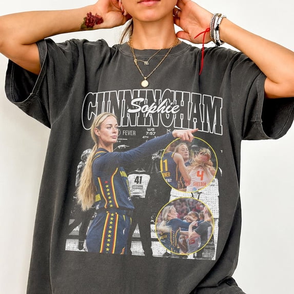 CLOTEX Vintage Sophie Cunningham Basketball Comfort Colors Shirt, Sophie Cunningham POINTING Meme, Grey 4XL