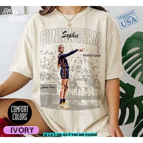 CLOTEX Vintage Sophie Cunningham Women Basketball Ivory Color Comfort Colors® Shirt, Sophie Cunningham Unisex Shirt, Sophie Cunningham Fan Tee, Black S