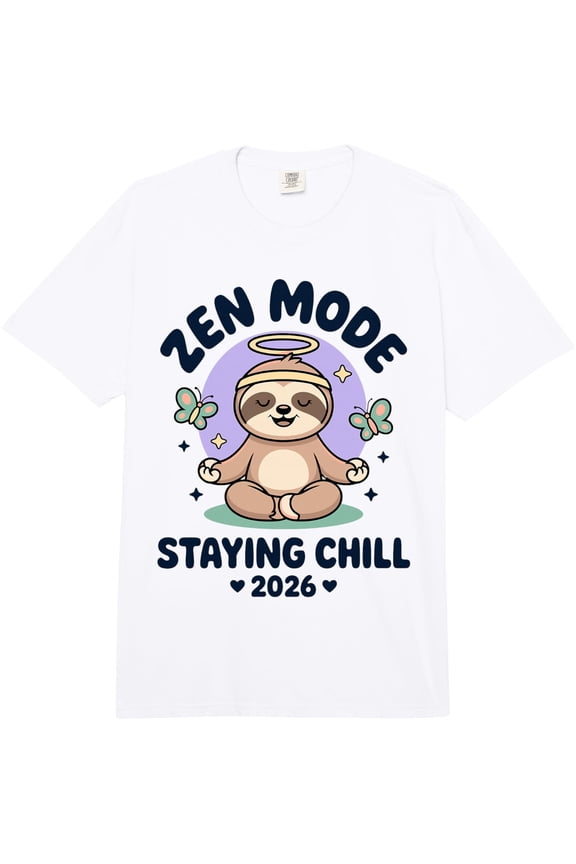 Zen Mode Sloth Staying Chill 2026 Meditation Yoga Funny Comfort Colors Heavyweight T-Shirt, Blue Jean S