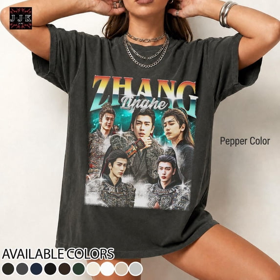 CLOTEX Zhang Linghe, Pursuit of Jade Vintage Distressed Unisex Heavy Cotton 90s Graphic Tee Shirt ID, White L