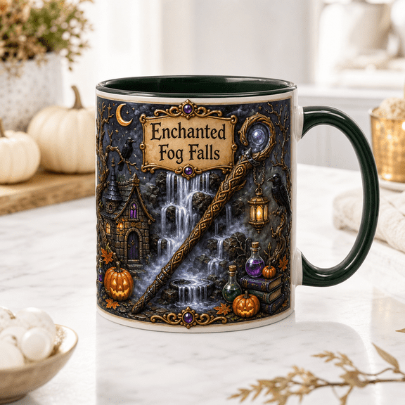 CLOUD MANOR Fantasy Coffee Mug Enchanted Fog Falls Halloween