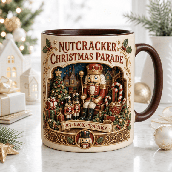 CLOUD MANOR Festive Mug Nutcracker Christmas Parade
