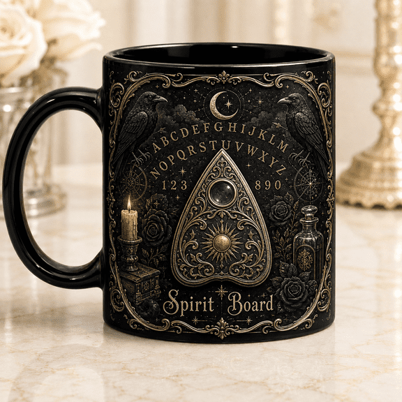 CLOUD MANOR Gothic Raven Mug Spirit Board Halloween