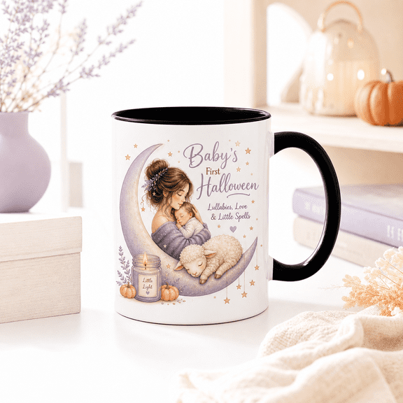 CLOUD MANOR Keepsake Mug Baby First Halloween Moon Lamb
