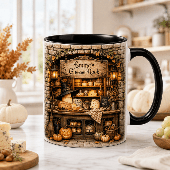 CLOUD MANOR Personalized Coffee Mug Halloween Cheese Shop