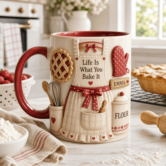 CLOUD MANOR Personalized Mug Baking Theme Kitchen Gift