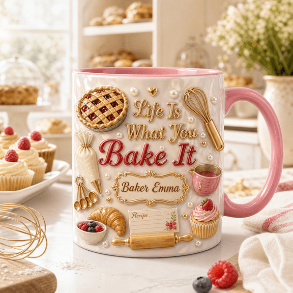 CLOUD MANOR Personalized Mug Baking Theme for Bakers