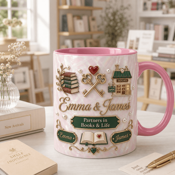 CLOUD MANOR Personalized Mug Bookstore Couple Desk Gift