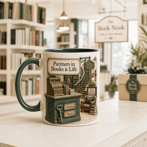 CLOUD MANOR Personalized Mug Bookstore Couple Gift