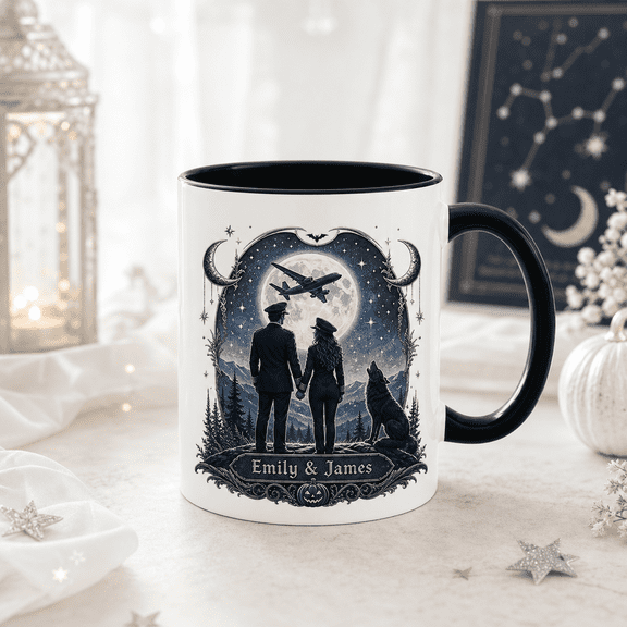 CLOUD MANOR Personalized Mug Celestial Pilot Couple Halloween