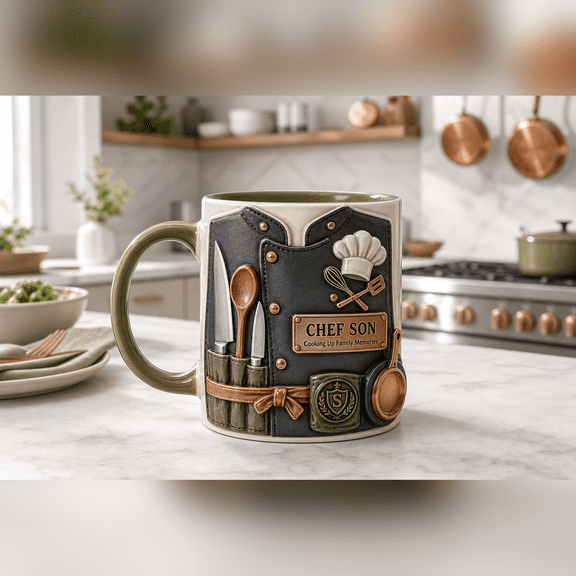CLOUD MANOR Personalized Mug Chef Son Cooking Gift